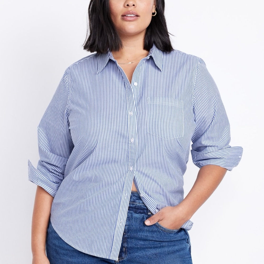 OLD NAVY Classic Blue Plaid Button-Up Shirt